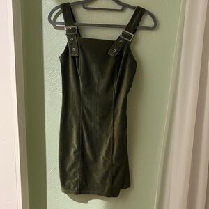 Dark Green Corduroy Mini Dress